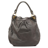 Grey Leather Classic Q Hillier Hobo 2-Way Bag