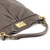 Grey Leather Classic Q Hillier Hobo 2-Way Bag