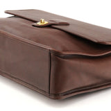 0542 Dark Brown Leather Metropolitan 2-Way Briefcase Bag