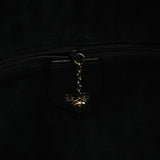 1996 Dark Brown Woven Leather Bamboo Shoulder Bag