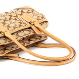 10532 Sac cabas en toile Signature beige et camel