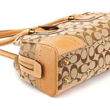 10532 Sac cabas en toile Signature beige et camel