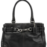 F11199 Hamptons Tote Bag aus schwarzem Glattleder