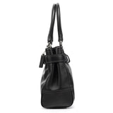 F11199 Hamptons Tote Bag aus schwarzem Glattleder