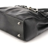 F11199 Hamptons Tote Bag aus schwarzem Glattleder
