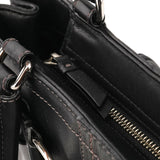 F11199 Hamptons Tote Bag aus schwarzem Glattleder