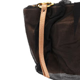 Clutch fruncido de seda negra