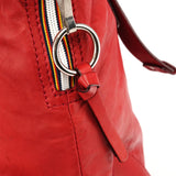 Bolso tote Patsy de piel roja con logo de tachuelas