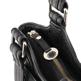 Tote Bag mit Fronttasche aus schwarzem Leder