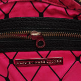 Tote Bag mit Fronttasche aus schwarzem Leder