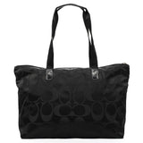 Foldbar Shopper tote i sort Signature canvas