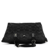 Foldbar Shopper tote i sort Signature canvas