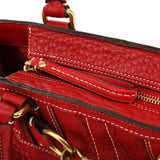 10212 Borsa tote Hamptons in pelle martellata rossa