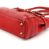 10212 Borsa tote Hamptons in pelle martellata rossa
