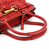 10212 Borsa tote Hamptons in pelle martellata rossa
