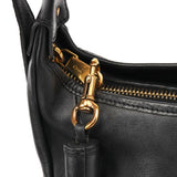 03156-12 Borsa hobo con tasca in pelle nera