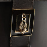2004 Dark Brown Leather Snake Head 2-Way Bag