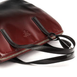 1995 Bolso tote Spazzolato Fume de charol rojo y negro