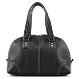 F13963 Sac cabas Turnlock en cuir grainé noir