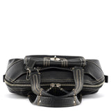 F13963 Sac cabas Turnlock en cuir grainé noir
