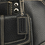 F13963 Sac cabas Turnlock en cuir grainé noir