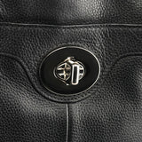 F16531 Turnlock tote i sort læder