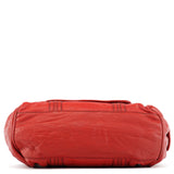 Borsa bowling in pelle rossa con tasca frontale