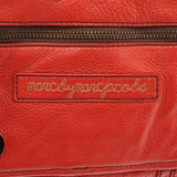 Borsa bowling in pelle rossa con tasca frontale