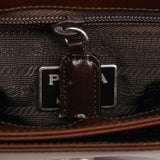 Henkeltasche aus braunem Spazzolato-Leder