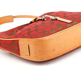 6091 Hamptons Hobo Bag aus rotem Signature Canvas mit hellbraunem Lederbesatz