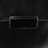 B7494 Sac porté épaule à boucle en cuir de veau noir