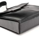 B7494 Sac porté épaule à boucle en cuir de veau noir