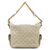 Borsa a spalla Multi-Pocket Blake in pelle trapuntata avorio