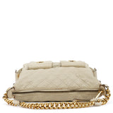 Borsa a spalla Multi-Pocket Blake in pelle trapuntata avorio