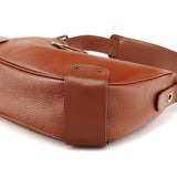 Borsa a spalla C in pelle marrone