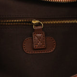 Borsa a spalla C in pelle marrone