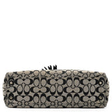 F13068 Hamptons tote i gråt og sort Signature canvas