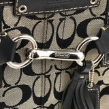 F13068 Hamptons tote i gråt og sort Signature canvas