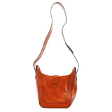 Light Brown Leather Buckle Shoulder Bag