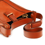 Light Brown Leather Buckle Shoulder Bag