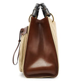109138 Bamboo shopper i kakibrunt canvas