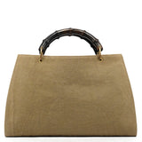 109138 Bamboo shopper i kakibrunt canvas