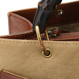 109138 Bamboo shopper i kakibrunt canvas