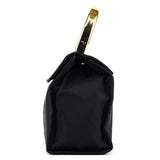 Borsa a mano Tessuto Metallo blu navy e oro