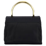 Borsa a mano Tessuto Metallo blu navy e oro