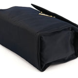 Borsa a mano Tessuto Metallo blu navy e oro