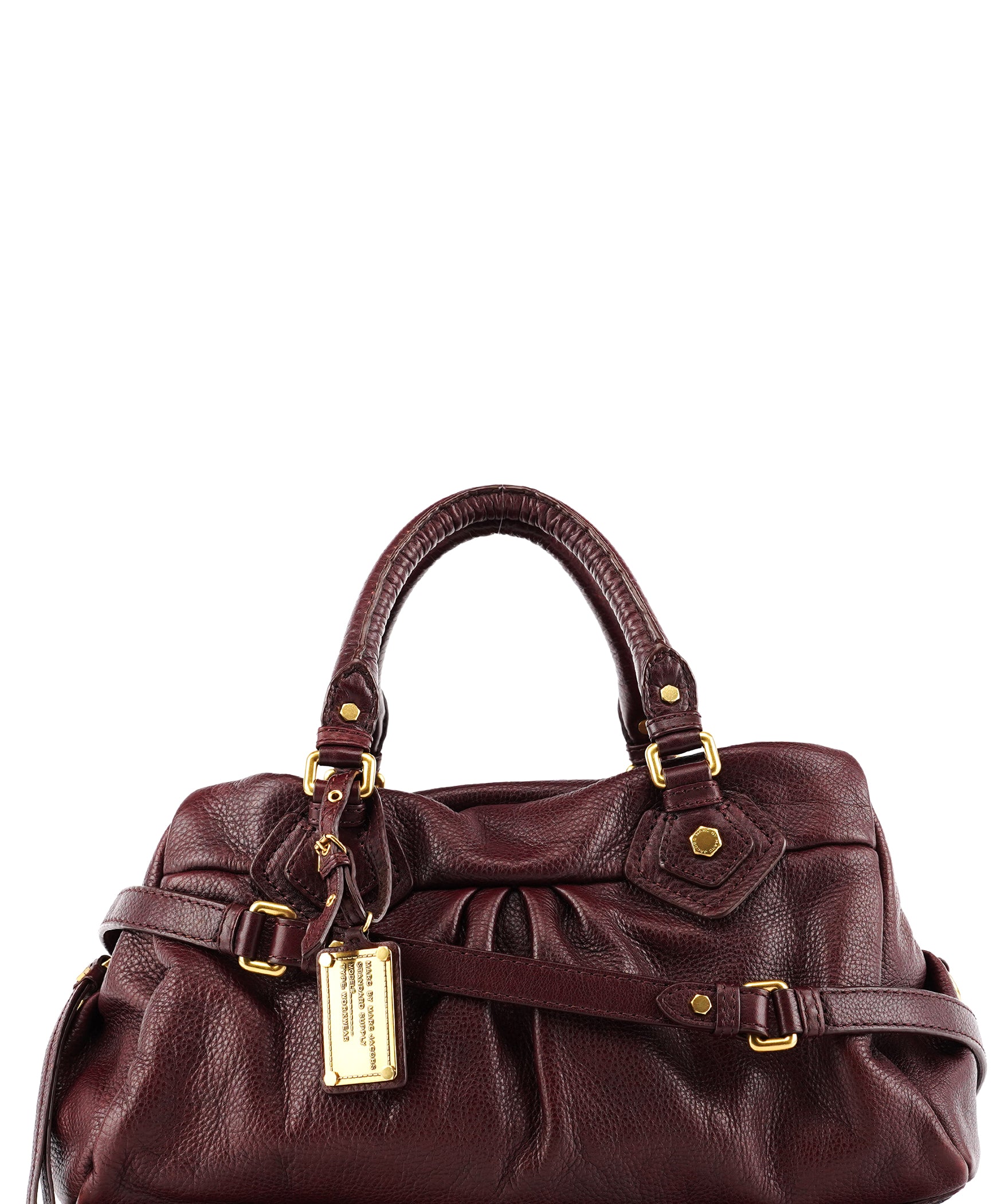 Burgundy Leather Classic Q 2-Way Bag