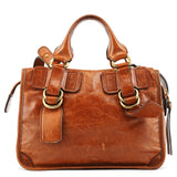Borsa Bay in pelle marrone