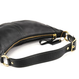 11372 Ergo Hobo Schultertasche aus schwarzem Leder
