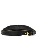 11372 Ergo Hobo Schultertasche aus schwarzem Leder